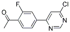 1-[4-(6-Chloro-pyrimidin-4-yl)-2-fluoro-phenyl]-ethanone Struktur