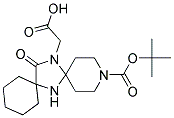 15-Carboxymethyl-14-oxo-3,7,15-triaza-dispiro[5.1.5.2]
pentadecane-3-carboxylic acid tert-butyl ester Struktur