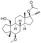 17A-ETHYNYL-6B-METHOXY-3A,5-CYCLO-5A-ANDROSTANE-17B,19-DIOL17-ACETATE Struktur