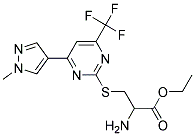 2-Amino-3-[4-(1-methyl-1H-pyrazol-4-yl)-6-trifluoromethyl-pyrimidin-2-ylsulfanyl]-propionicacidethylester Struktur