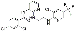 2,4-Dichloro-N-(2-((2-((3-chloro-5-(trifluoromethyl)-2-pyridinyl)amino)ethyl)amino)-3-pyridinyl)benzenecarboxamide Struktur