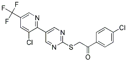 1-(4-Chlorophenyl)-2-((5-(3-chloro-5-(trifluoromethyl)-2-pyridinyl)-2-pyrimidinyl)sulfanyl)-1-ethanone Struktur