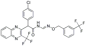 2-(4-Chlorophenyl)-N-((((3-(trifluoromethyl)benzyl)oxy)imino)methyl)-2-(3-(trifluoromethyl)-2-quinoxalinyl)acetamide Struktur