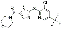 (2-((3-Chloro-5-(trifluoromethyl)-2-pyridinyl)sulfanyl)-1-methyl-1H-imidazol-5-yl)(morpholino)methanone Struktur