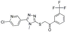 2-{[5-(6-CHLORO-3-PYRIDYL)-4-METHYL-4H-1,2,4-TRIAZOL-3-YL]THIO}-1-[3-(TRIFL UOROMETHYL)PHENYL]ETHAN-1-ONE Struktur