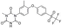 1-METHYL-3-[3-METHYL-4-(4-TRIFLUOROMETHANE-SULFONYL-PHENOXY)-PHENYL]-[1,3,5]TRIAZINANE-2,4,6-TRIONE Struktur