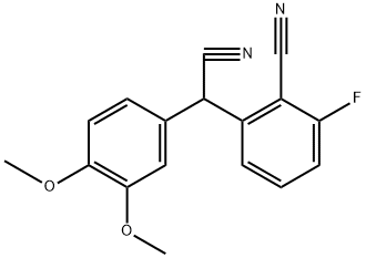 2-(2-CYANO-3-FLUOROPHENYL)-2-(3,4-DIMETHOXYPHENYL)ACETONITRIL Struktur