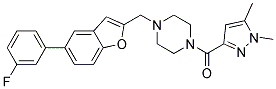 1-[(1,5-DIMETHYL-1H-PYRAZOL-3-YL)CARBONYL]-4-([5-(3-FLUOROPHENYL)-1-BENZOFURAN-2-YL]METHYL)PIPERAZINE Struktur