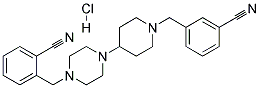 2-((4-[1-(3-CYANOBENZYL)PIPERIDIN-4-YL]PIPERAZIN-1-YL)METHYL)BENZONITRILE HYDROCHLORIDE Struktur