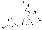 2-(3-CHLORO-BENZYL)-8-OXA-2-AZA-SPIRO[4.5]DECANE-4-CARBOXYLIC ACID HYDROCHLORIDE Struktur