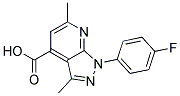 1-(4-FLUORO-PHENYL)-3,6-DIMETHYL-1H-PYRAZOLO[3,4-B]PYRIDINE-4-CARBOXYLIC ACID Struktur