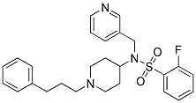 2-FLUORO-N-[1-(3-PHENYLPROPYL)PIPERIDIN-4-YL]-N-(PYRIDIN-3-YLMETHYL)BENZENESULFONAMIDE Struktur