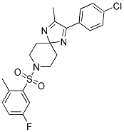 2-(4-CHLOROPHENYL)-8-[(5-FLUORO-2-METHYLPHENYL)SULFONYL]-3-METHYL-1,4,8-TRIAZASPIRO[4.5]DECA-1,3-DIENE Struktur