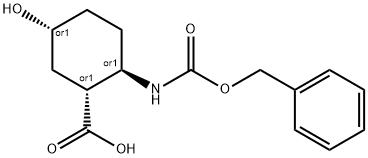 (1R*,2R*,5R*)-2-BENZYLOXYCARBONYLAMINO-5-HYDROXY-CYCLOHEXANECARBOXYLIC ACID Struktur