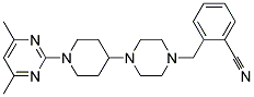 2-((4-[1-(4,6-DIMETHYLPYRIMIDIN-2-YL)PIPERIDIN-4-YL]PIPERAZIN-1-YL)METHYL)BENZONITRILE Struktur