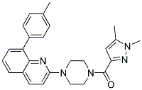 2-(4-[(1,5-DIMETHYL-1H-PYRAZOL-3-YL)CARBONYL]PIPERAZIN-1-YL)-8-(4-METHYLPHENYL)QUINOLINE Struktur