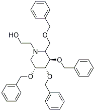 2-((3R,4R,5R)-3,4,5-TRIS(BENZYLOXY)-2-((BENZYLOXY)METHYL)PIPERIDIN-1-YL)ETHANOL Struktur