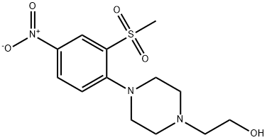 2-[4-[2-(METHYLSULFONYL)-4-NITROPHENYL]PIPERAZIN-1-YL]ETHANOL Struktur