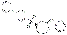 2-(BIPHENYL-4-YLSULFONYL)-2,3,4,5-TETRAHYDRO-1H-[1,4]DIAZEPINO[1,2-A]INDOLE Struktur