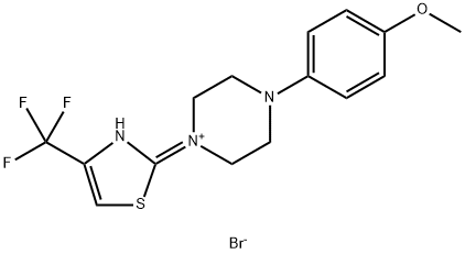 2-[4-(4-METHOXYPHENYL)PIPERAZINO]-4-(TRIFLUOROMETHYL)-1,3-THIAZOL-3-IUM BROMIDE Struktur