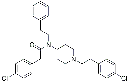 2-(4-CHLOROPHENYL)-N-(1-[2-(4-CHLOROPHENYL)ETHYL]PIPERIDIN-4-YL)-N-(2-PHENYLETHYL)ACETAMIDE Struktur