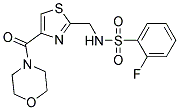 2-FLUORO-N-([4-(MORPHOLIN-4-YLCARBONYL)-1,3-THIAZOL-2-YL]METHYL)BENZENESULFONAMIDE Struktur