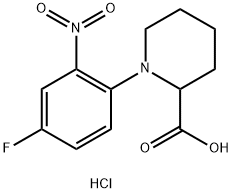 1-(4-FLUORO-2-NITROPHENYL)PIPERIDINE-2-CARBOXYLIC ACID HYDROCHLORIDE Struktur