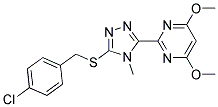 2-[5-((4-CHLOROBENZYL)THIO)-4-METHYL-(4H)-1,2,4-TRIAZOL-3-YL]-4,6-DIMETHOXYPYRIMIDINE Struktur