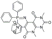 1,3,8-trimethyl-6-nitro-5-[(1,1,1-triphenyl-lambda~5~-phosphanylidene)amino]-1,2,3,4,7,8-hexahydropyrido[2,3-d]pyrimidine-2,4,7-trione Struktur