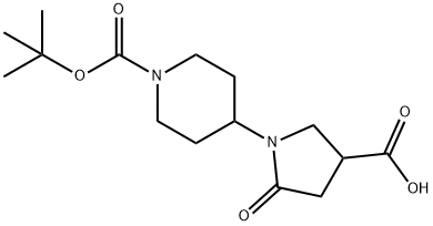 1-[1-(tert-Butoxycarbonyl)piperidin-4-yl]-5-oxopyrrolidine-3-carboxylic acid Struktur