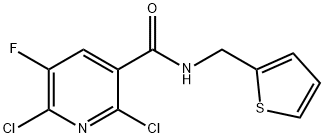 2,6-Dichloro-5-fluoro-N-(thien-2-ylmethyl)nicotinamide Struktur