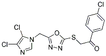 1-(4-chlorophenyl)-2-({5-[(4,5-dichloro-1H-imidazol-1-yl)methyl]-1,3,4-oxadiazol-2-yl}thio)ethan-1-one Struktur