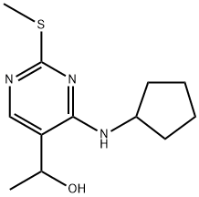 1-(4-CYCLOPENTYLAMINO-2-METHYLSULFANYL-PYRIMIDIN-5-YL)-ETHANOL Struktur