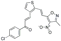 1-(4-Chlorophenyl)-3-(2-[2-(3-methyl-4-nitroisoxazol-5-yl)vinyl]thiophen-3-yl)prop-2-en-1-one Struktur