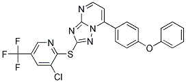 2-((3-Chloro-5-(trifluoromethyl)-2-pyridinyl)sulfanyl)-7-(4-phenoxyphenyl)(1,2,4)triazolo[1,5-a]pyrimidine Struktur