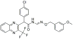 2-(4-Chlorophenyl)-N-((((3-methoxybenzyl)oxy)imino)methyl)-2-(3-(trifluoromethyl)-2-quinoxalinyl)acetamide Struktur