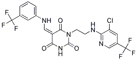 1-(2-((3-Chloro-5-(trifluoromethyl)-2-pyridinyl)amino)ethyl)-5-((3-(trifluoromethyl)anilino)methylene)-2,4,6(1H,3H,5H)-pyrimidinetrione Struktur