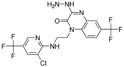 1-(2-((3-Chloro-5-(trifluoromethyl)-2-pyridinyl)amino)ethyl)-3-hydrazino-6-(trifluoromethyl)-2(1h)-quinoxalinone Struktur