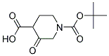 1-BOC-3-OXO-PIPERIDINE-4-CARBOXYLIC ACID
 Struktur