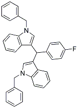 1-BENZYL-3-((1-BENZYL-1H-INDOL-3-YL)(4-FLUOROPHENYL)METHYL)-1H-INDOLE Struktur