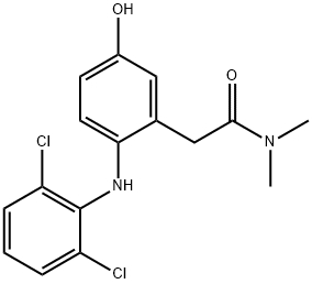 2-[(2',6'-DICHLOROPHENYL)AMINO]-5-HYDROXYPHENYL-N,N-DIMETHYLACETAMIDE Struktur