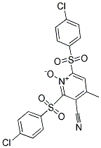 2,6-BIS[(4-CHLOROPHENYL)SULPHONYL]-3-CYANO-4-METHYLPYRIDINIUM-1-OLATE Struktur