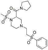 1-(METHYLSULFONYL)-4-[2-(PHENYLSULFONYL)ETHYL]-2-(PYRROLIDIN-1-YLCARBONYL)PIPERAZINE Struktur