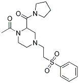 1-ACETYL-4-[2-(PHENYLSULFONYL)ETHYL]-2-(PYRROLIDIN-1-YLCARBONYL)PIPERAZINE Struktur