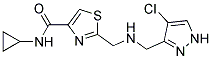 2-(([(4-CHLORO-1H-PYRAZOL-3-YL)METHYL]AMINO)METHYL)-N-CYCLOPROPYL-1,3-THIAZOLE-4-CARBOXAMIDE Struktur