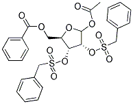 1-O-ACETYL-5-O-BENZOYL-2,3-DI-O-TOLUOLSULFONYL-D-RIBOFURANOSE Struktur