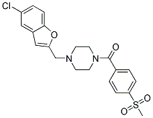 1-[(5-CHLORO-1-BENZOFURAN-2-YL)METHYL]-4-[4-(METHYLSULFONYL)BENZOYL]PIPERAZINE Struktur