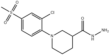 1-[(2-CHLORO-4-METHYLSULFONYL)PHENYL]PIPERIDINE-3-CARBOHYDRAZIDE Struktur