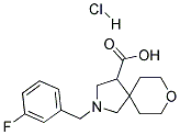 2-(3-FLUORO-BENZYL)-8-OXA-2-AZA-SPIRO[4.5]DECANE-4-CARBOXYLIC ACID HYDROCHLORIDE Struktur