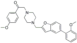 1-(4-METHOXYPHENYL)-2-(4-([5-(2-METHOXYPHENYL)-1-BENZOFURAN-2-YL]METHYL)PIPERAZIN-1-YL)ETHANONE Struktur